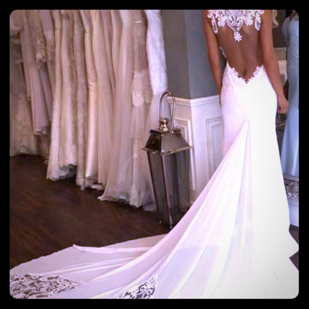 Backless Mermaid wedding gown
